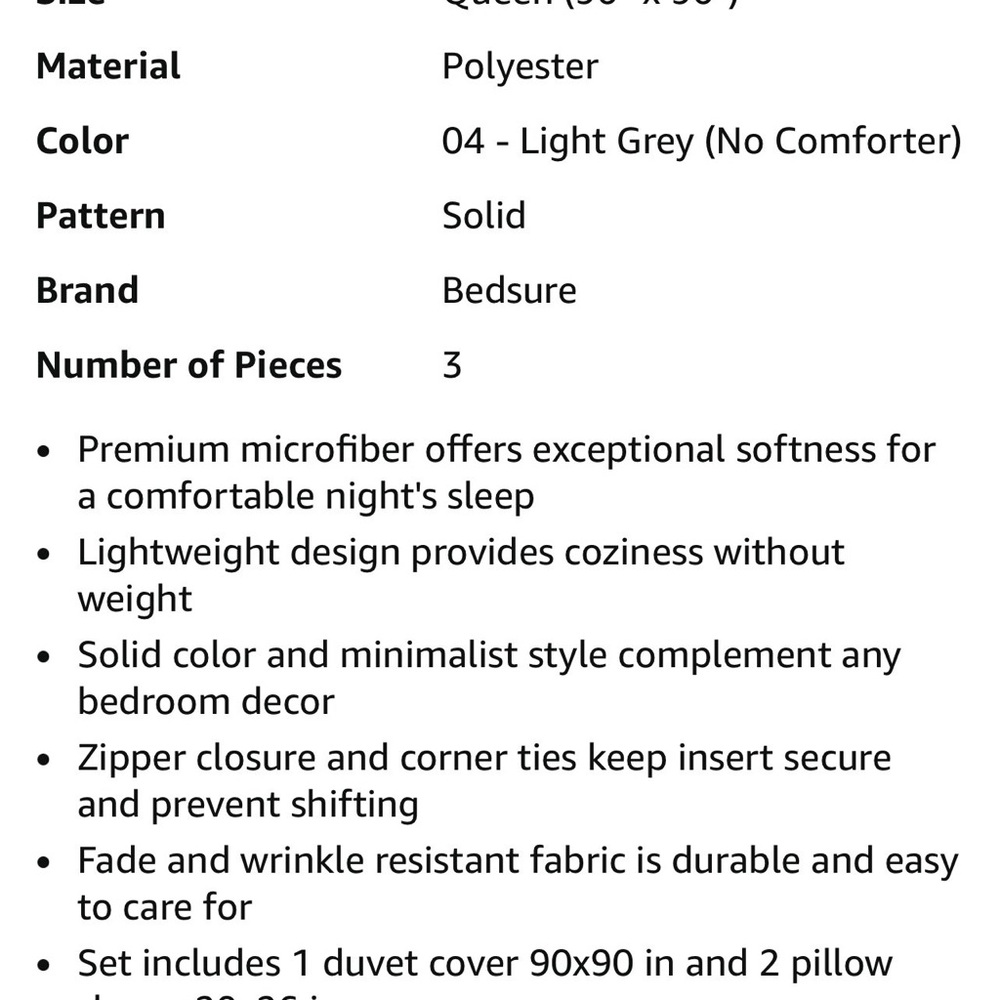 EUC Microfiber Queen Duvet Set - Picture 2 of 3